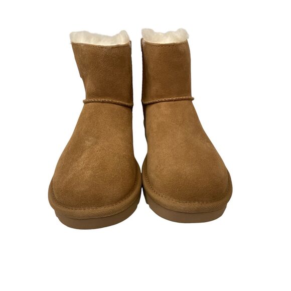 UGG Women's Mini Bailey Logo Strap Boots Booties 6  Chestnut NEW with Box - Picture 3 of 6